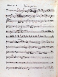 Página da partitura musical da abertura do Alruna por Louis Spohr de Unknown artist
