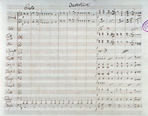 Página das partituras para Die Entfuhrung aus dem Serail, ópera de Mozart, versão de Lichtenthal (1838) de Unknown artist