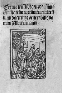 Página do terceiro volume de "De Anima" (Da alma) do filósofo grego Aristóteles (384-322 AC) comentado por Alberto o Grande (século XIII). 1520 de Unknown artist
