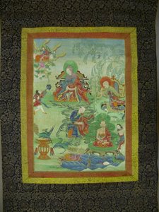 Estandarte pintado (Thangka) de um conjunto de sete em homenagem a Gayadhara, um pandita Sakya da Índia de Unknown artist