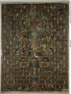 Estandarte pintado (Thangka) da divindade Bon Tonpa Shenrap de Unknown artist