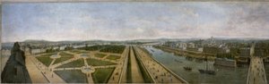 Panorama de Paris a partir do telhado do Pavillon de Flore nas Tuileries, ca. 1833 (óleo sobre tela) de Unknown artist
