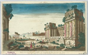 Peep-show, Balbec Pl. 4, Ruínas do Grande Templo de Balbec em que os turcos ergueram torres, 60 de Unknown artist