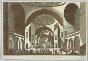 Peep-show, vista em perspectiva do interior da Igreja de São Marcos, em Veneza de Unknown artist