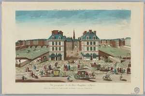 Peep-show, vista em perspectiva da Place Dauphine em Paris, nº 71 de Unknown artist