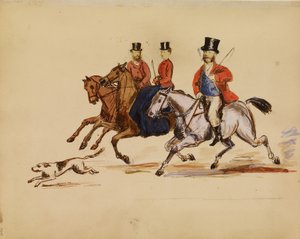 [Colagem de fotografias da cena da caçada com Lord e Lady Yarborough] de Unknown artist