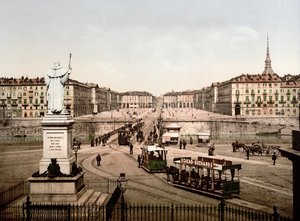 Piazza Vittorio Emanuele em Turim (Torino), Itália em 1890 de Unknown artist