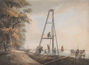 Pile Driving on the Banks of the Thames de Unknown artist
