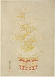 Rosas num vaso de porcelana de Unknown artist