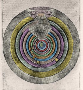 Plano dos Céus do Paraíso depois da Divina Comédia de Dante Alighieri (1265-1321): Gravura anônima do século XVII de Unknown artist