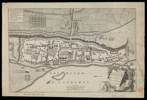 Planta da cidade e das fortificações de Montral ou Villa Marie no Canadá de Unknown artist
