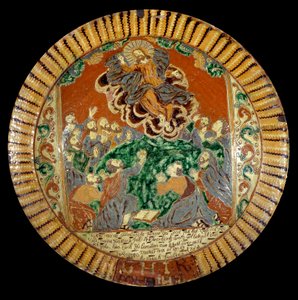 Placa em terra envernizada representando a Ascensão de Cristo. 1752. Sevres, Museu Nacional de Cerâmica. de Unknown artist