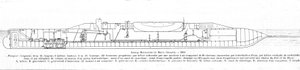 Placa representando o submarino francês (submarino) Bourgeois e brown de Unknown artist