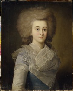 Retrato de Elisabeth Alexandrovna Stroganova (1745-1831) (Retrato de Elisaveta A. Stroganova). Pintura anónima, óleo sobre tela, ca. 1770. Arte russa do século XVIII, arte rococó. Galeria de Arte Regional, Tambov (Rússia). de Unknown artist