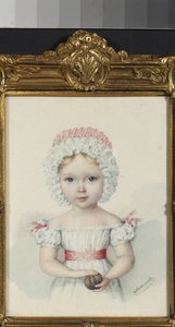 "Retrato da Grã-Duquesa Maria Nikolaevna (1819-1876) filha do Czar Nicholas I da Rússia" (Grã-Duquesa Maria Nikolaevna da Rússia (1819-1876)) Aguarela da coleção privada dos anos 1820 de Unknown artist