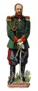 Retrato de Alexandre III, Imperador da Rússia (1845-1894). Cromolitografia tardia do século XIX. Coleção Particular de Unknown artist