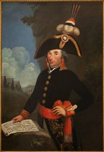 Retrato de André Massena (1758-1817, Duque de Rivoli e Príncipe de Essling, Marechal do Império), em uniforme de divisão geral. Pintura anónima, óleo sobre tela 1796, retrato de Unknown artist