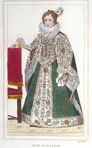 Retrato de Ana da Áustria (1601-1666), gravura de 1830. de Unknown artist