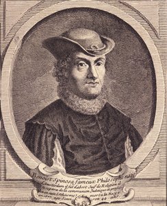 Retrato de Baruch Spinoza (1632-1677), filósofo holandês, também conhecido como Bento de Espinosa ou Benedictus de Spinoza ou Benoit de Spinoza. Gravura do século XVIII. de Unknown artist