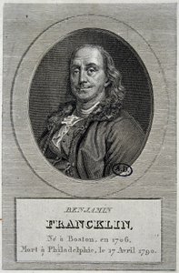 Retrato de Benjamin Franklin, político e físico americano (1706-1790) de Unknown artist