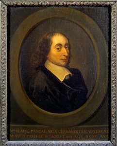 Retrato de Blaise Pascal (1623-1662), físico, matemático e escritor francês. Pintura anônima. Port Royal, Musee Des Granges de Unknown artist