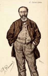 Retrato de Camille Saint Saens (Saint-Saens) (1835-1921), compositor francês. de Unknown artist