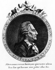 Retrato de Casanova (1725 - 1798) - retrato em frontispício, em "História da minha fuga das prisões da República de Veneza", escrito a Dux na Boémia de Unknown artist