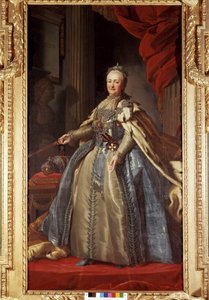 Retrato de Catarina II (1729-1796), Imperador da Rússia, preservado no Palácio Drottingholm, em Estocolmo. de Unknown artist