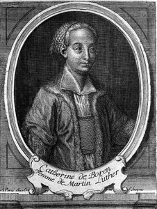 Retrato de Catherine de Bore (Katharina von Bora) (1499-1552), esposa de Martin Luther. Gravura do século XVIII. de Unknown artist