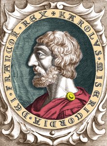 Retrato de Carlos Magno ou Carlos I o Grande (742 - 814) Rei dos Francos. de Unknown artist