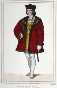 Retrato de Carlos VIII (1470 - 1498), gravura do Rei de França a partir de 1830 de Unknown artist