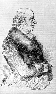 Retrato de Christian Hahnemann (1755 - 1843), médico fundador da homeopatia. Gravura do século XIX. de Unknown artist