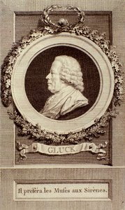 Retrato de Christoph Gluck (1714-1787) compositor alemão Engraving. Século XVIII. Bolonha, musico civico de Unknown artist