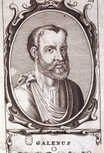 Retrato de Claude Galien (Klaudios Galenos ou Claudio Galeno ou Claudius Galenus ou Galen, v. 131 - v. 201), médico grego. Gravura do século XVIII. de Unknown artist