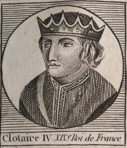 Retrato de Clothaire (Clothaire) IV (ca. 685-719), Rei dos Francos da Austrália de 717 a 719 - Chlothar IV (ou Clotar) rei dos Francos - gravura de "Instruction sur l