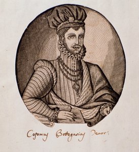 Retrato de Cosimo Bottegari (1554-1620) Lutenista e compositor italiano Gravura. Século XVII Bolonha, museo civico bibliografico musicale de Unknown artist
