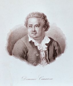 Retrato de Domenico Cimarosa (1749-1801) compositor italiano Gravura. Século XVIII. Milão, biblioteca del conservatorio de Unknown artist
