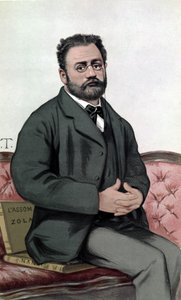 Retrato de Emile Zola (1840-1902) - na "Vanity Fair" de 24/1/1880. de Unknown artist