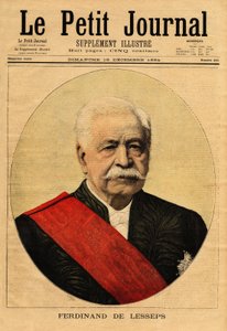 Retrato de Ferdinand de Lesseps (1805-1894), chamado "o grande francês", diplomata e empresário, ele é o principal promotor do Canal de Suez, que liga Port-Said no Mar Mediterrâneo a Suez no Mar Vermelho (Egito) e o Canal do Panamá, que con de Unknown artist