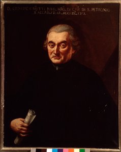 Retrato de Giuseppe Maria Caretti (1690-1774), compositor italiano Anonymous painting. Século XVIII. Bolonha, Museo Museo civico de Unknown artist