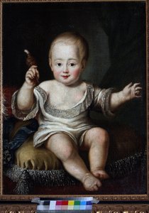 Retrato do Grão-Duque Alexander Pavlovich da Rússia (1777-1825) como Bebê, Anônimo. Óleo sobre tela, Final da década de 1770 de Unknown artist