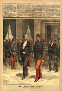 Retrato de Jean Casimir-Perrier (Casimir Perrier, Casimir Perrier, Casimir-Perrier) (1847-1907), novo presidente da Câmara de Deputados. Gravura em "Le petit journal" 28/01/1893. Coleção da Selva. de Unknown artist
