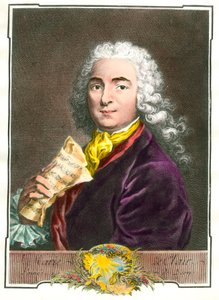 Retrato de Jean Marie Leclair (1697-1764) músico, compositor e mestre do ballet do quarto do rei. Gravura do século XVIII. Coleção Particular de Unknown artist
