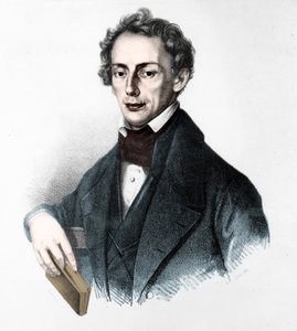Retrato de Johann Christian Doppler (1803-1853). Físico austríaco. Gravura do século XIX. de Unknown artist
