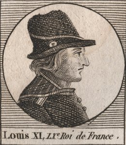 Retrato de Luís XI (1423-1483), Rei de França - Retrato de Luís XI de França (1423-1483), Rei de França - gravura de "Instruction sur l