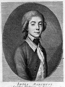 Retrato de Luigi Marchesi (1754 - 1829) também conhecido como Marchesini, castrata italiana. de Unknown artist
