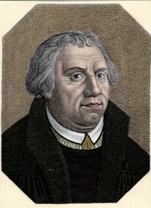 Retrato de Martinho Lutero (1483-1546) reformador religioso alemão. de Unknown artist