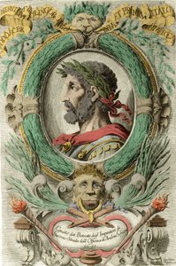 Retrato de Odoacre (Odovacar), líder dos Herules aliados aos hunos e ministro de Átila (435-493). Gravura do século XVIII. de Unknown artist