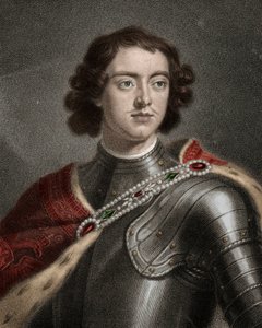 Retrato de Pedro I O Grande (1672-1725) czar da Rússia - Pedro o Grande ou Pedro I 1672-1725 - gravura - século XIX de Unknown artist