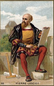Retrato de Pierre Lescot (1515 - 1578) Arquiteto e pintor francês. Cromolitografia do século XIX. de Unknown artist